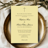 MINIMALIST Island Citrus Cross Formal Wedding 招待状