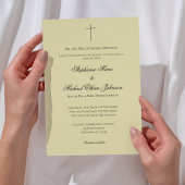 MINIMALIST Island Citrus Cross Formal Wedding 招待状