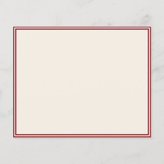 Minimalist Italian Red Bridal Shower Recipe Card (裏面)