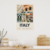 Minimalist Italy Travel with Architectural Geometr ポスター (キッチン)