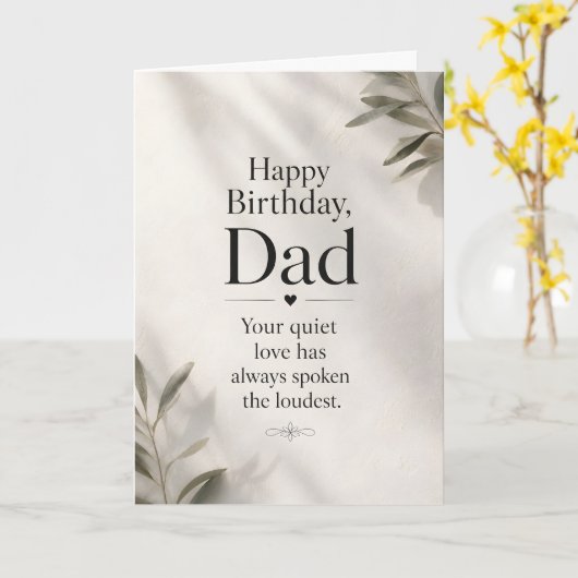 Minimalist Ivory Botanical Birthday Design カード (黄色い花)