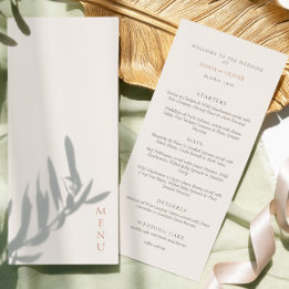 Minimalist Ivory Copper Script  Wedding  メニュー