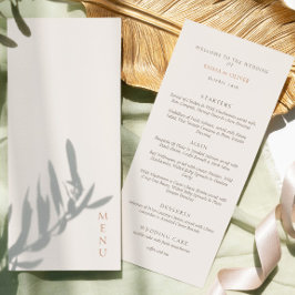 Minimalist Ivory Copper Script  Wedding  メニュー