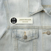 Minimalist Ivory Custom Logo Employee  名札 (インサイチュ)