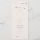 Minimalist Ivory Editorial Wedding プログラム (正面)