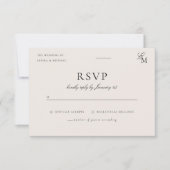 Minimalist Ivory Editorial Wedding RSVP Card (正面)