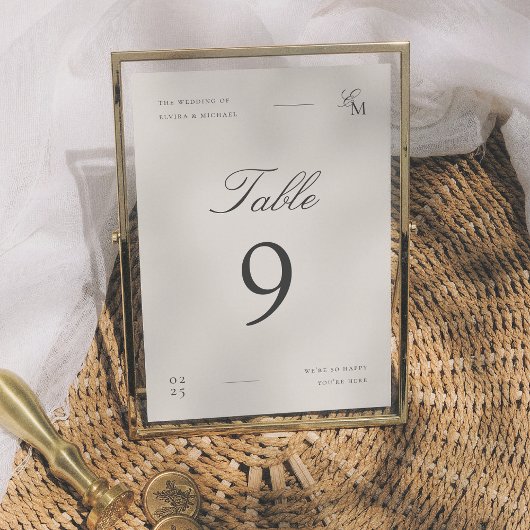 Minimalist Ivory Editorial Wedding Table Number テーブルナンバー