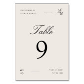 Minimalist Ivory Editorial Wedding Table Number テーブルナンバー (裏面)