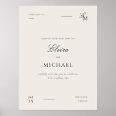 Minimalist Ivory Editorial Wedding Welcome ポスター (正面)