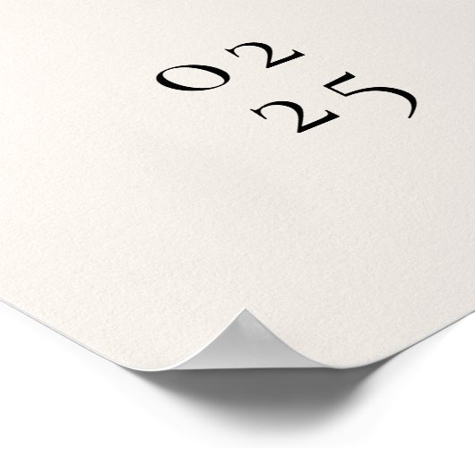 Minimalist Ivory Editorial Wedding Welcome ポスター (角)