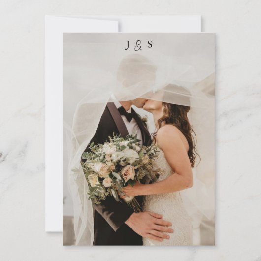 Minimalist Ivory & Gold Border Wedding 招待状 (正面)