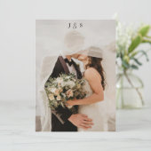 Minimalist Ivory & Gold Border Wedding 招待状 (スタンド正面)