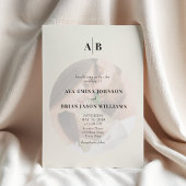 Minimalist Ivory Photo Editorial Wedding 招待状