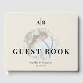 Minimalist Ivory Photo Wedding ゲストブック (正面)
