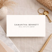 Minimalist Ivory Real Estate Agent Logo 名刺