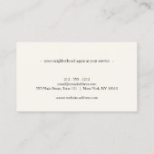 Minimalist Ivory Real Estate Agent Logo 名刺 (裏面)