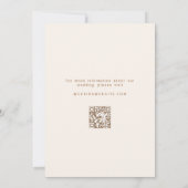 Minimalist Ivory & Tan Arch Photo QR Code Wedding セーブザデート (裏面)