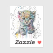 Minimalist Ivory Watercolor Leopard Pattern シール (シート)