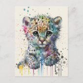 Minimalist Ivory Watercolor Leopard Pattern ポストカード (正面)