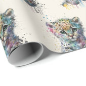 Minimalist Ivory Watercolor Leopard Pattern ラッピングペーパー (ロールコーナー)