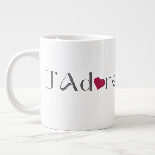 Minimalist J'Adore, Romantic French Home Décor ジャンボコーヒーマグカップ (左)