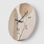 Minimalist Japandi Watercolor Branch Clock ラージ壁時計 (傾斜)