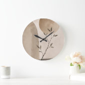 Minimalist Japandi Watercolor Branch Clock ラージ壁時計 (ホーム)