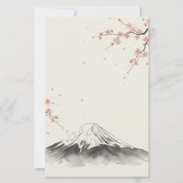 Minimalist Japanese Aesthetic Two-Sided Stationery (正面)