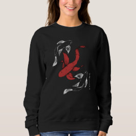 Minimalist Japanese Koi Fish Hand-Drawn Style スウェットシャツ