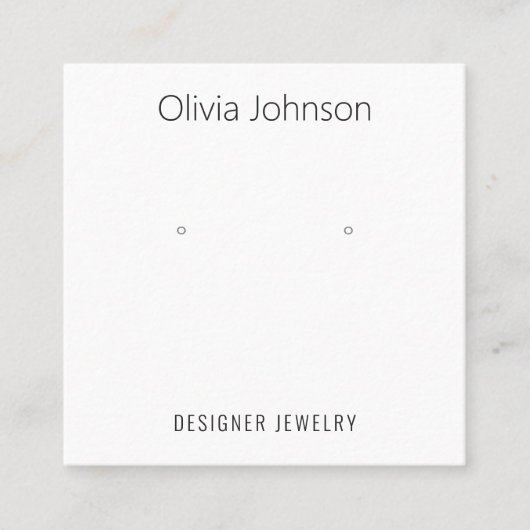 Minimalist Jewelry Earring Display Business Card スクエア名刺 (正面)