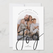 Minimalist Joy Modern Script Arch Photo Christmas シーズンカード (正面)