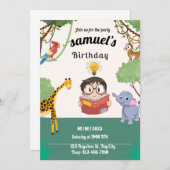 Minimalist Jungle Safari Birthday Invite  招待状 (正面/裏面)