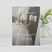 Minimalist Just Married 2 Photo QR Code Wedding 案内状 (スタンド正面)