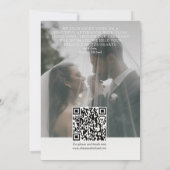 Minimalist Just Married 2 Photo QR Code Wedding 案内状 (裏面)