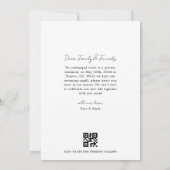 Minimalist Just Married QR Code Wedding 案内状 (裏面)
