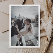 Minimalist Just Married QR Code Wedding 案内状