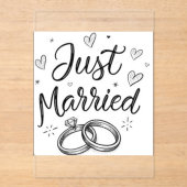 Minimalist Just Married Wedding Invitation アクリル招待状 (正面)