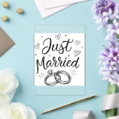 Minimalist Just Married Wedding Invitation アクリル招待状 (インサイチュ (ウェディング))