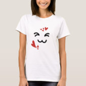 Minimalist Kawaii Cute Cat Tシャツ (正面)