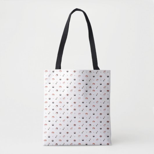 Minimalist Kawaii Sushi Pattern Cute Japanese Food トートバッグ (正面)