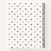 Minimalist Kawaii Sushi Pattern Cute Japanese Food ノートブック (裏面)