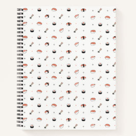 Minimalist Kawaii Sushi Pattern Cute Japanese Food ノートブック
