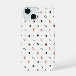 Minimalist Kawaii Sushi Pattern Cute Japanese Food iPhone 15ケース