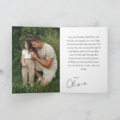 Minimalist keepsake Belated Modern Birthday Dad カード (内部)