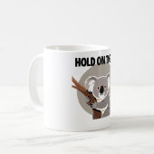 Minimalist Koala "Hold On Tight" コーヒーマグカップ (正面左)