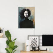 Minimalist Lady Portrait Canvas Art ポスター (ホームオフィス)