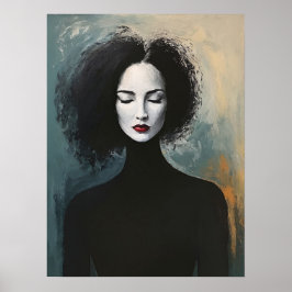 Minimalist Lady Portrait Canvas Art ポスター