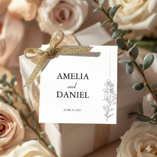 Minimalist Larkspur Wedding Favor Tag フェイバータグ