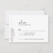 Minimalist Larkspur Wedding RSVP Card (正面)