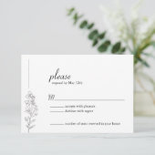 Minimalist Larkspur Wedding RSVP Card (スタンド正面)